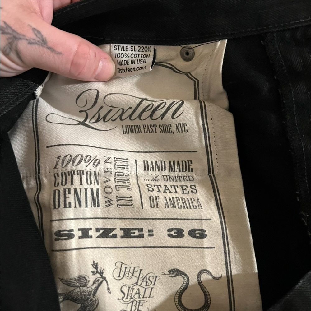 3Sixteen style SL-220X size 36 selvedge
